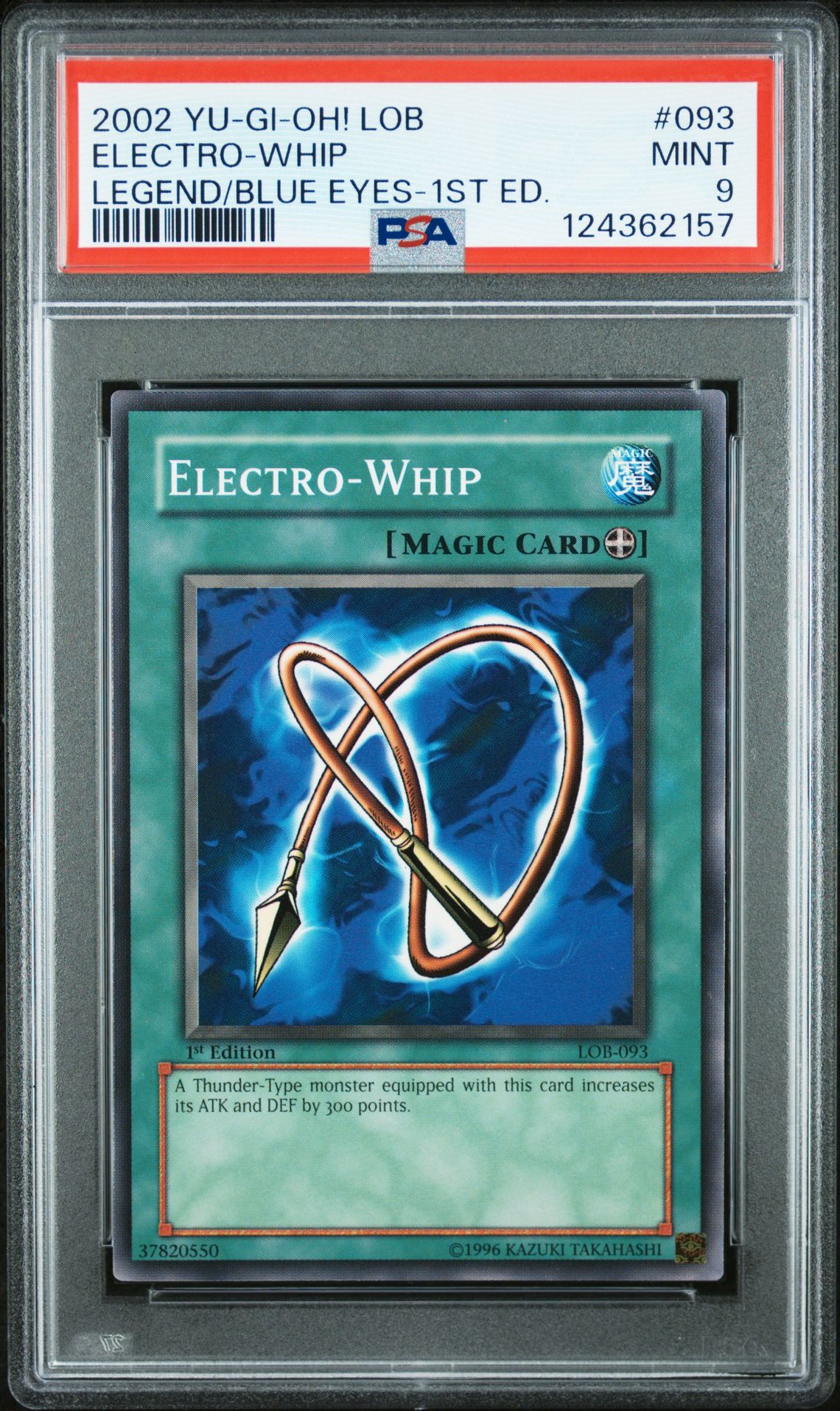 2002 Yu-Gi-Oh! YU-GI-OH! LOB-LEGEND OF BLUE EYES WHITE DRAGON LEGEND/BLUE EYES-1ST ED. #093 Electro-Whip front