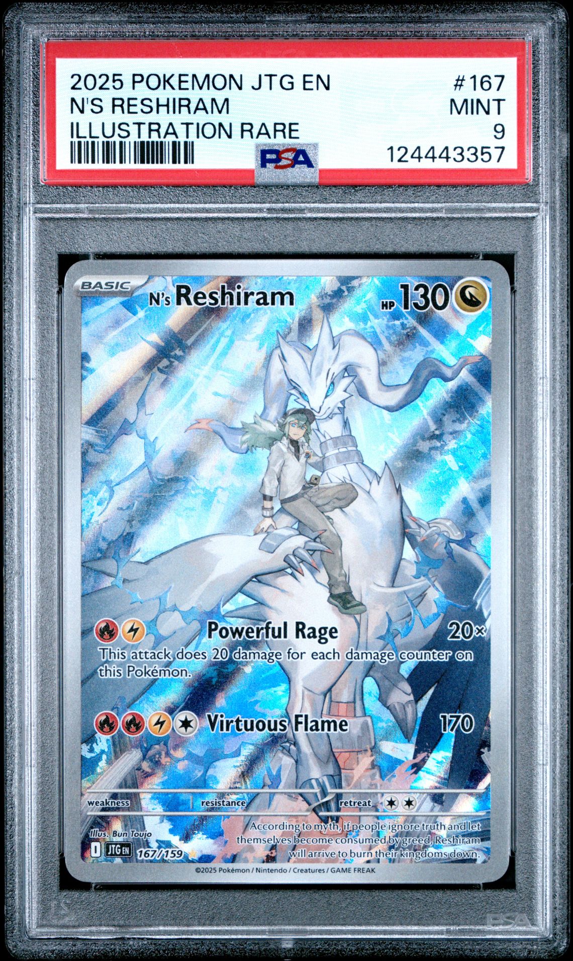 2025 Pokemon Jtg En-Journey Together N's Reshiram #167 (Illustration Rare) Mint 9 front