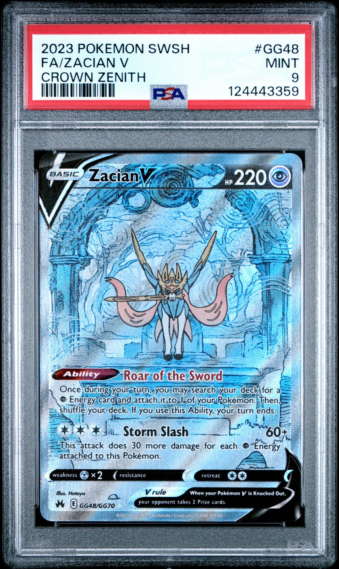 2023 Pokemon Sword And Shield Crown Zenith Fa/Zacian V #Gg48 (Crown Zenith) Mint 9 front
