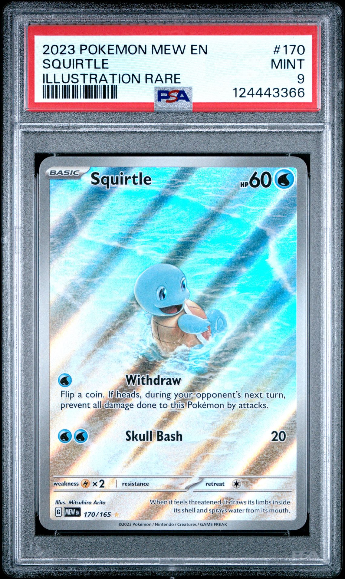2023 Pokemon Mew En-151 Squirtle #170 (Illustration Rare) Mint 9 front