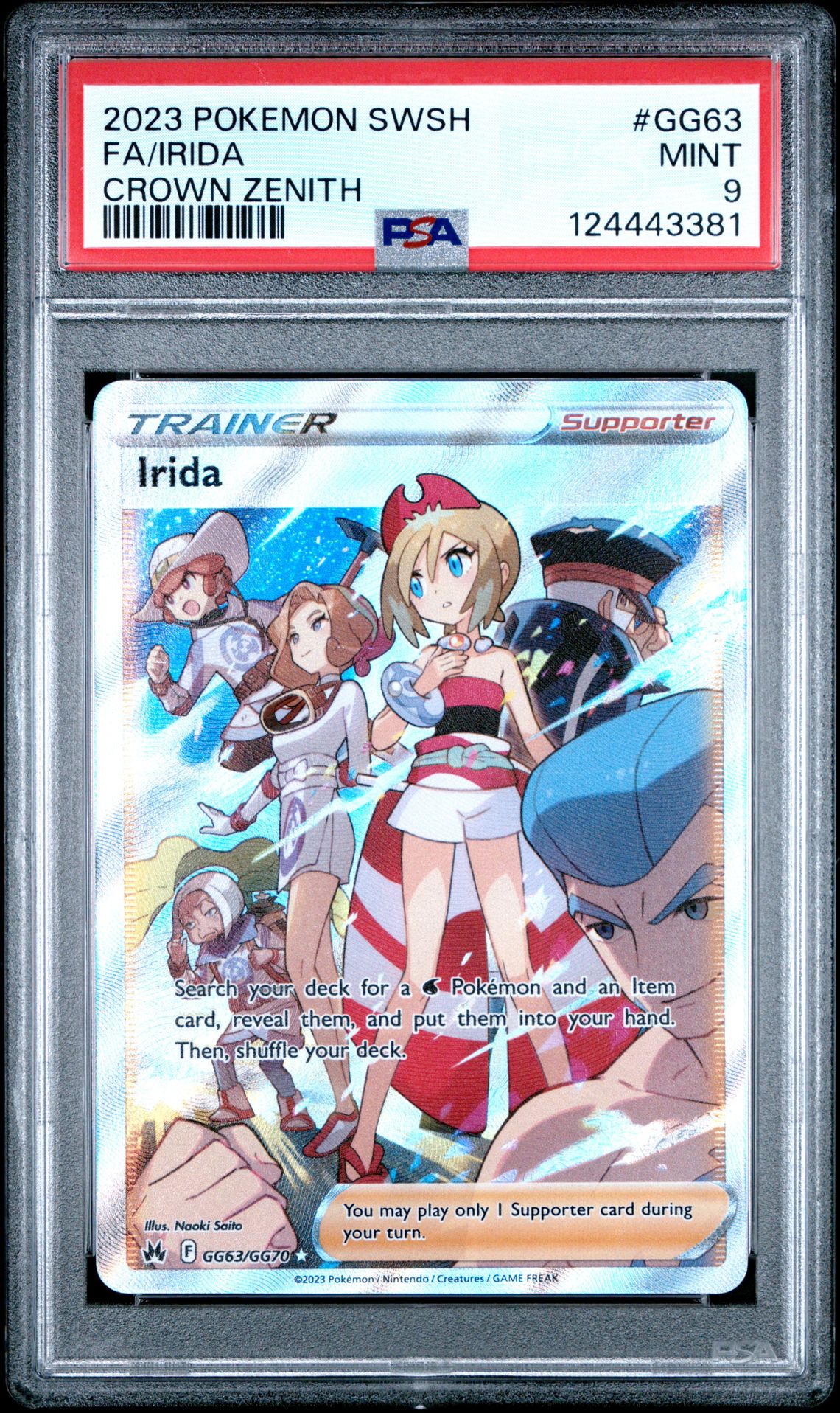 2023 Pokemon Sword And Shield Crown Zenith Fa/Irida #Gg63 (Crown Zenith) Mint 9 front