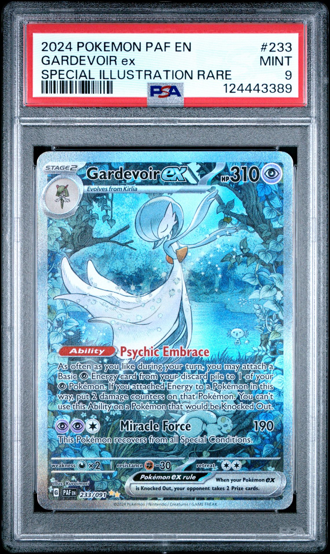 2024 Pokemon Paf En-Paldean Fates Gardevoir Ex #233 (Special Illustration Rare) Mint 9 front