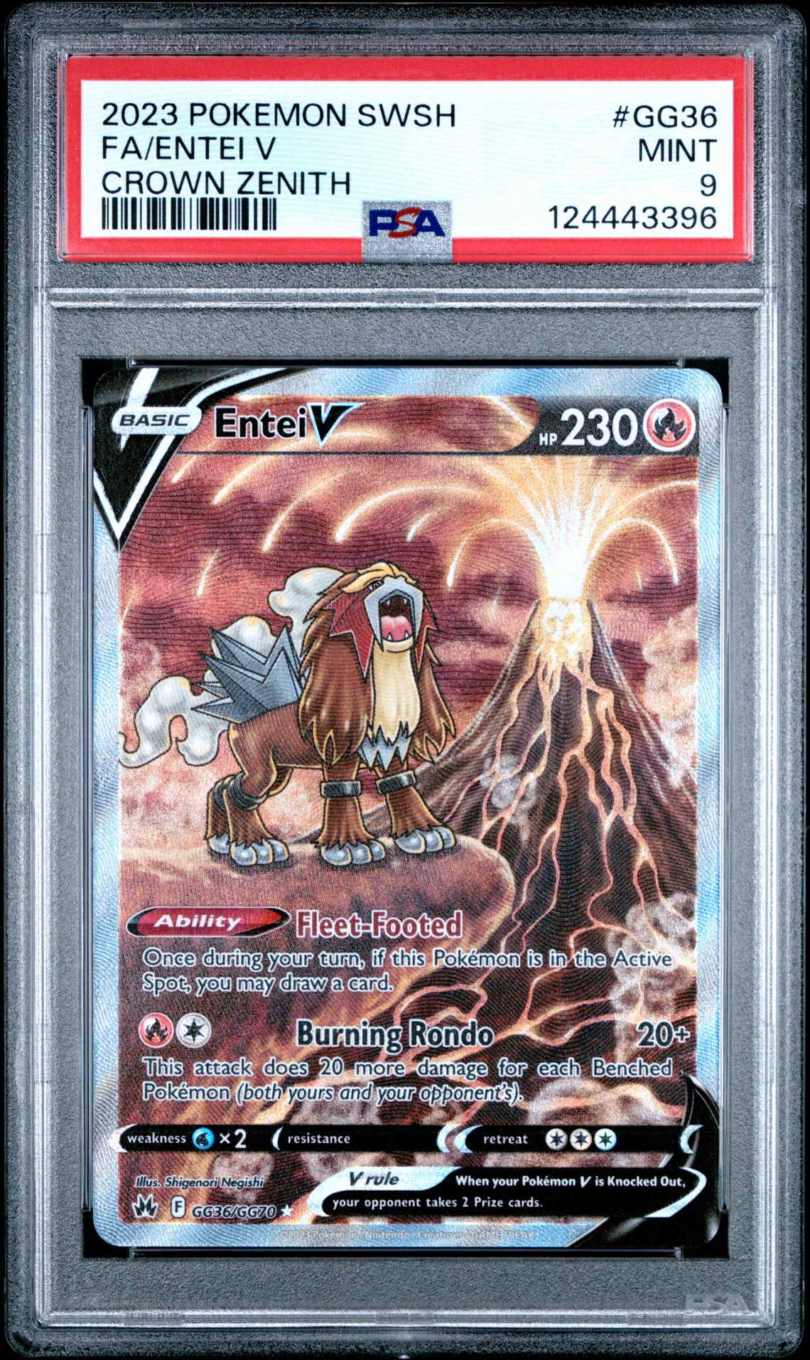 2023 Pokemon Sword And Shield Crown Zenith Fa/Entei V #Gg36 (Crown Zenith) Mint 9 front