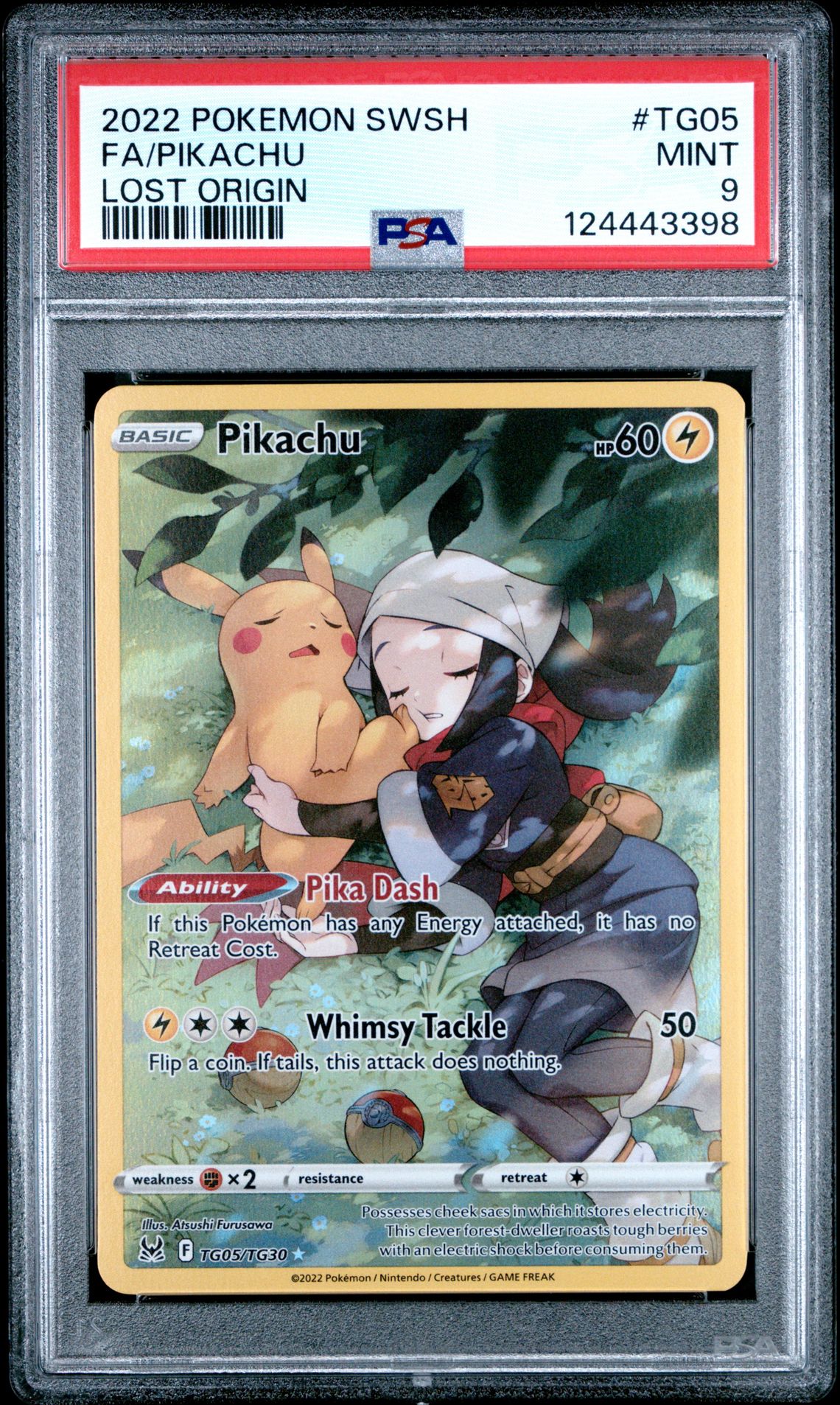 2022 Pokemon Sword & Shield Lost Origin Fa/Pikachu #Tg05 (Lost Origin) Mint 9 front