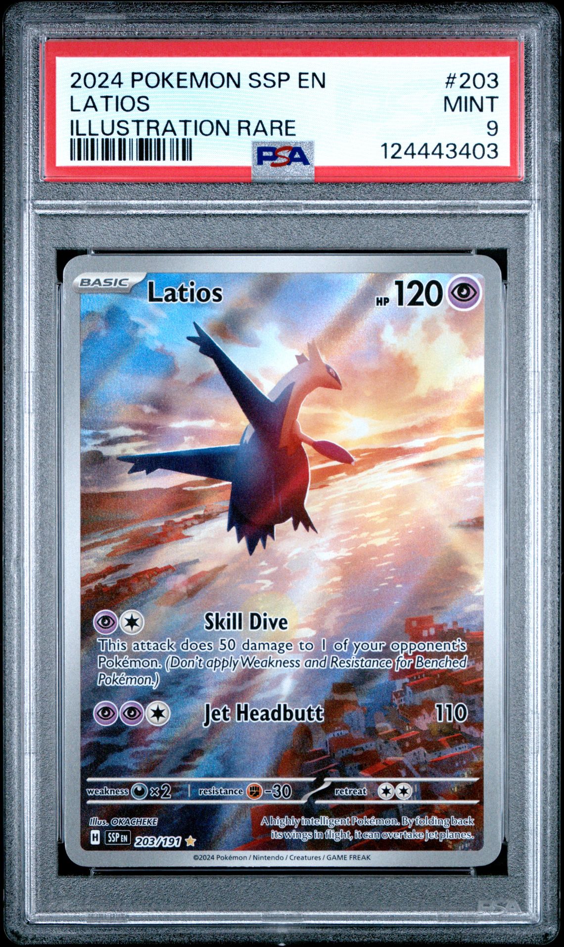 2024 Pokemon Ssp En-Surging Sparks Latios #203 (Illustration Rare) Mint 9 front