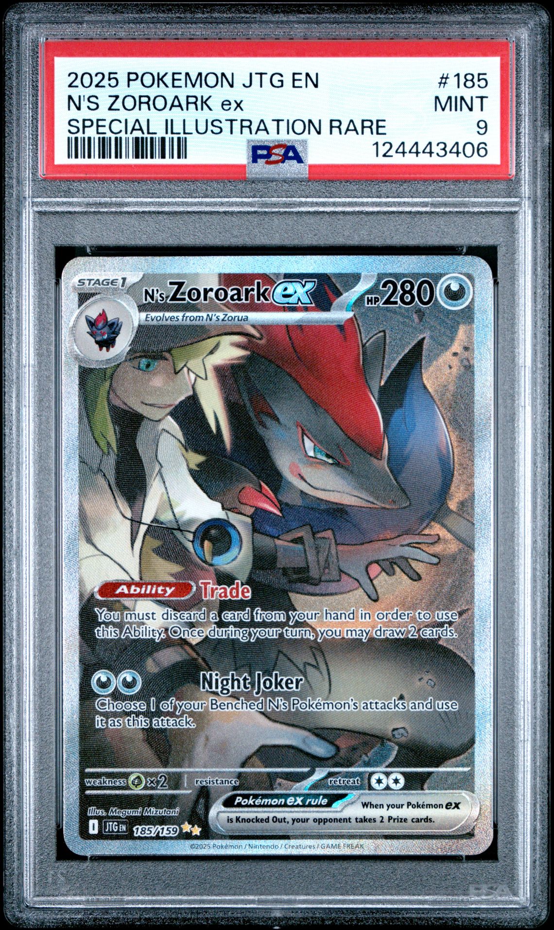 2025 Pokemon Jtg En-Journey Together N's Zoroark Ex #185 (Special Illustration Rare) Mint 9 front