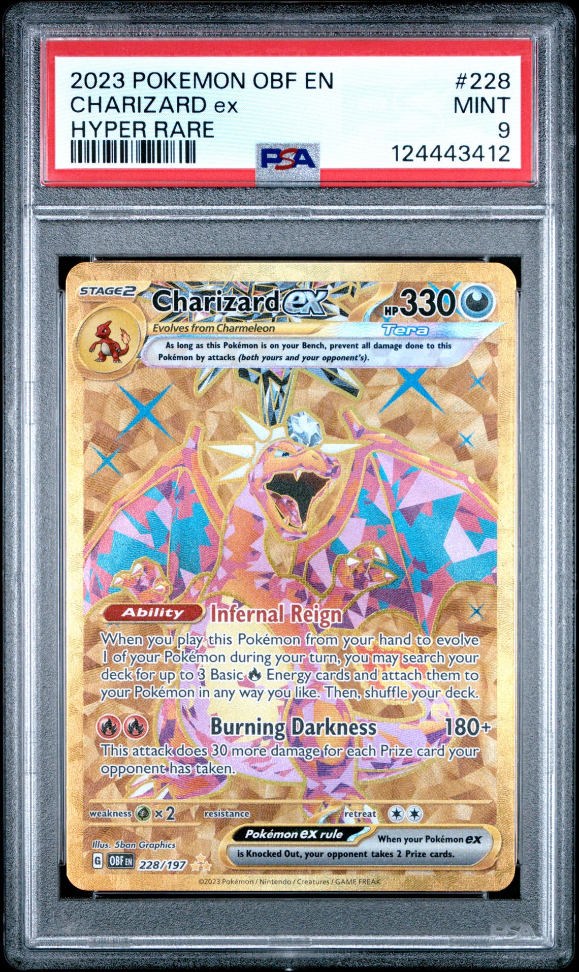 2023 Pokemon Obf En-Obsidian Flames Charizard Ex #228 (Hyper Rare) Mint 9 front
