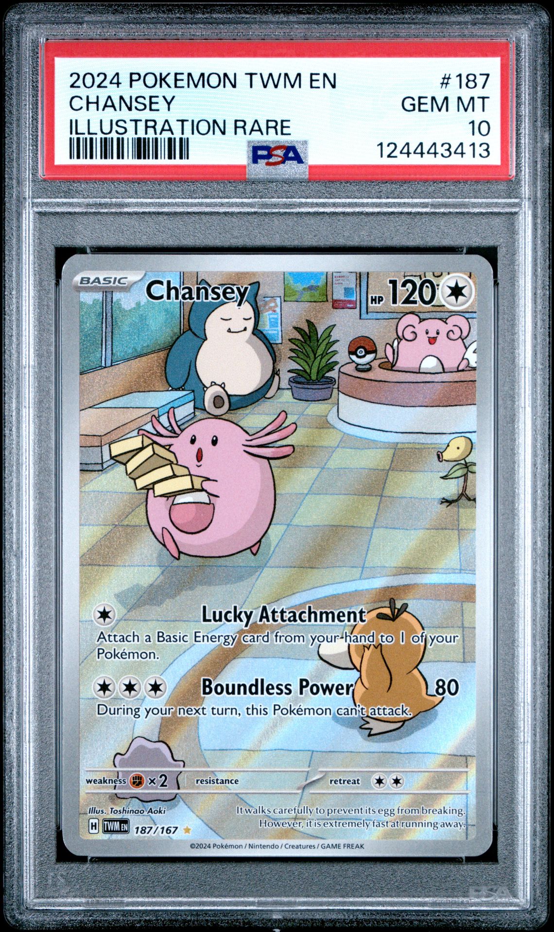 2024 Pokemon Twm En-Twilight Masquerade Chansey #187 (Illustration Rare) Gem Mt 10 front