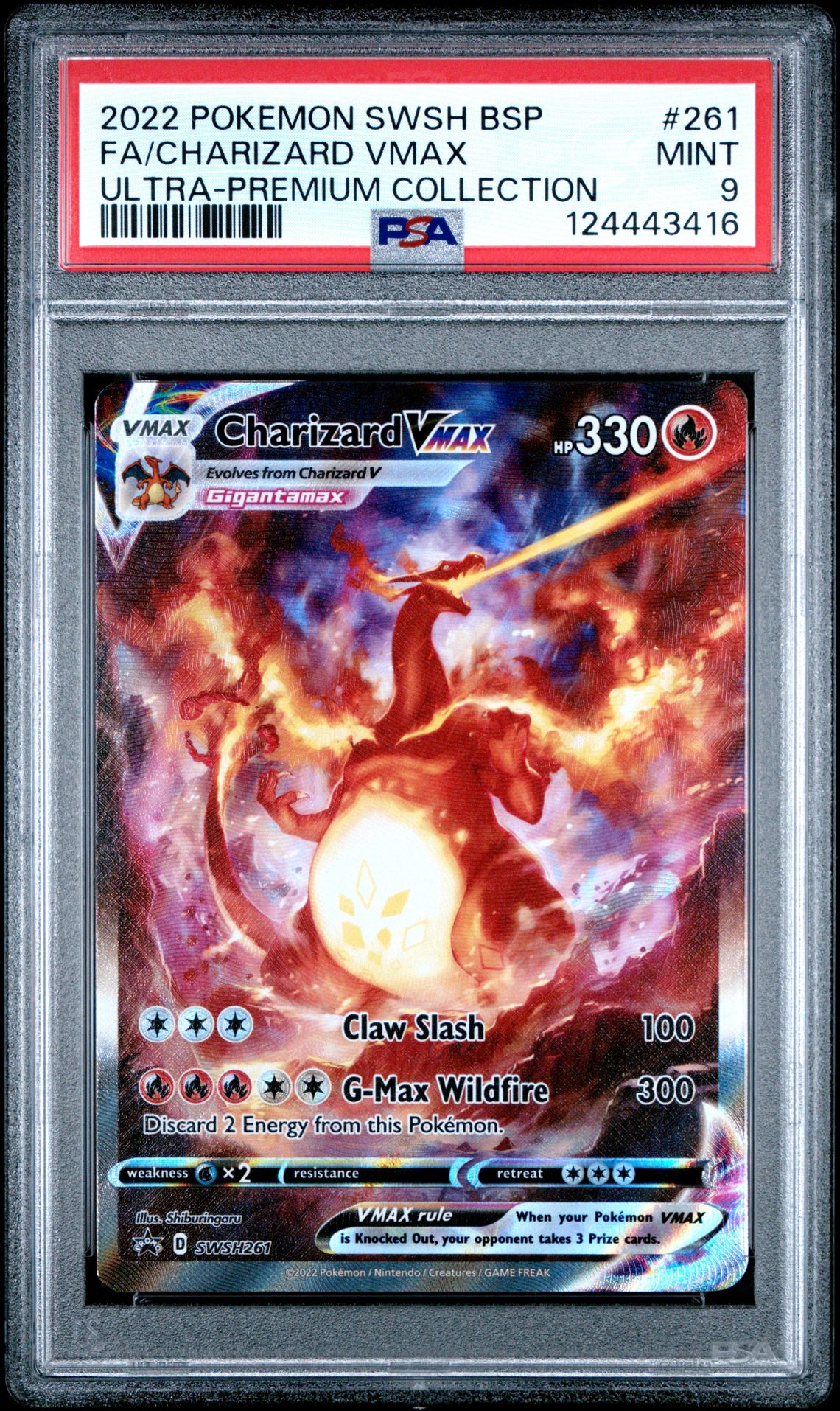2022 Pokemon Swsh Black Star Promo Fa/Charizard Vmax #261 (Ultra-Premium Collection) Mint 9 front