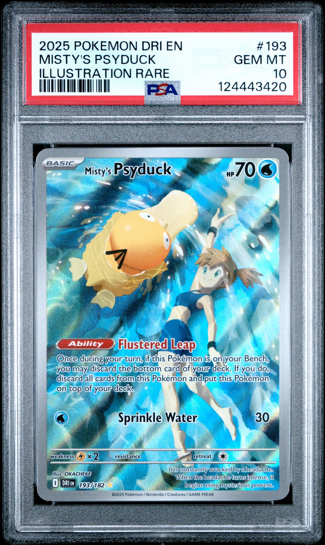 2025 Pokemon Dri En-Destined Rivals Misty's Psyduck #193 (Illustration Rare) Gem Mt 10 front