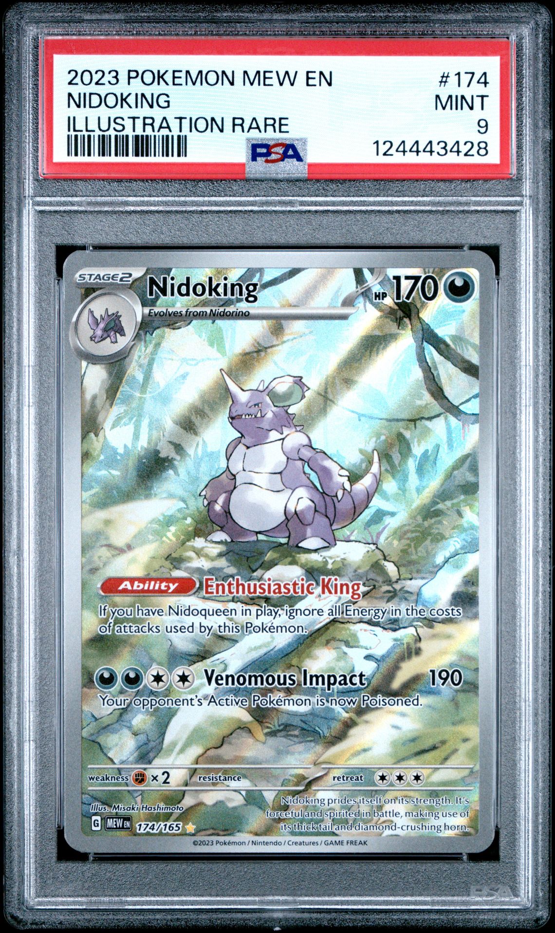 2023 Pokemon Mew En-151 Nidoking #174 (Illustration Rare) Mint 9 front