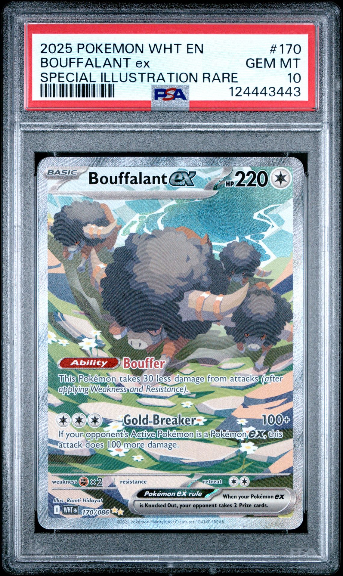 2025 Pokemon Wht En-White Flare Bouffalant Ex #170 (Special Illustration Rare) Gem Mt 10 front