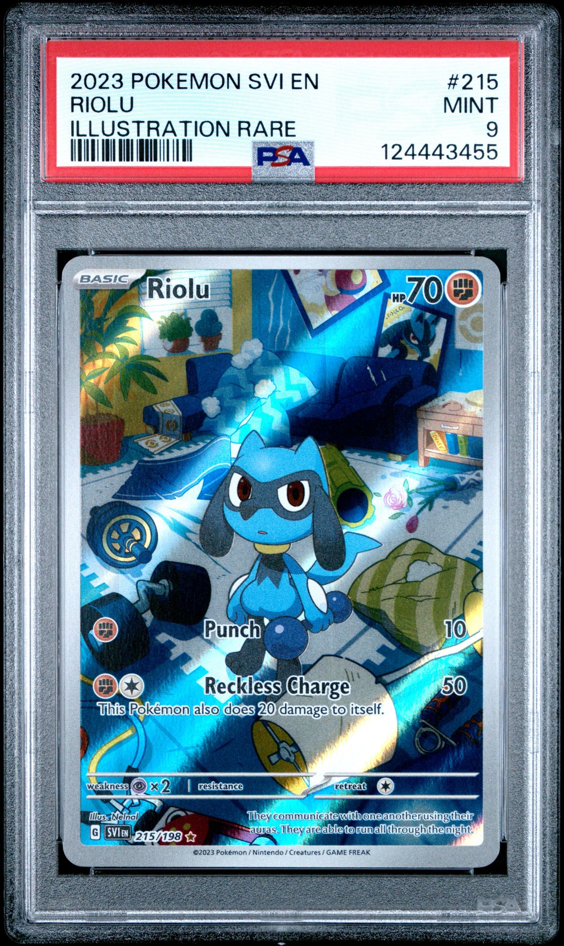 2023 Pokemon Svi En-Scarlet & Violet Riolu #215 (Illustration Rare) Mint 9 front