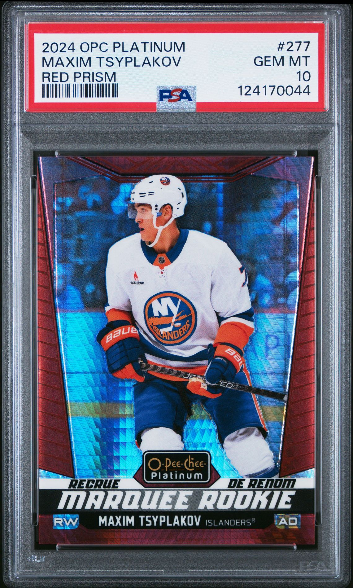 2024 Upper Deck O-Pee-Chee Platinum Maxim Tsyplakov #277 (Red Prism) Gem Mt 10 front