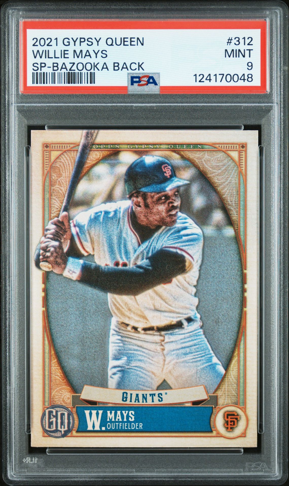 2021 Topps Gypsy Queen Willie Mays #312 (Sp-Bazooka Back) Mint 9 front