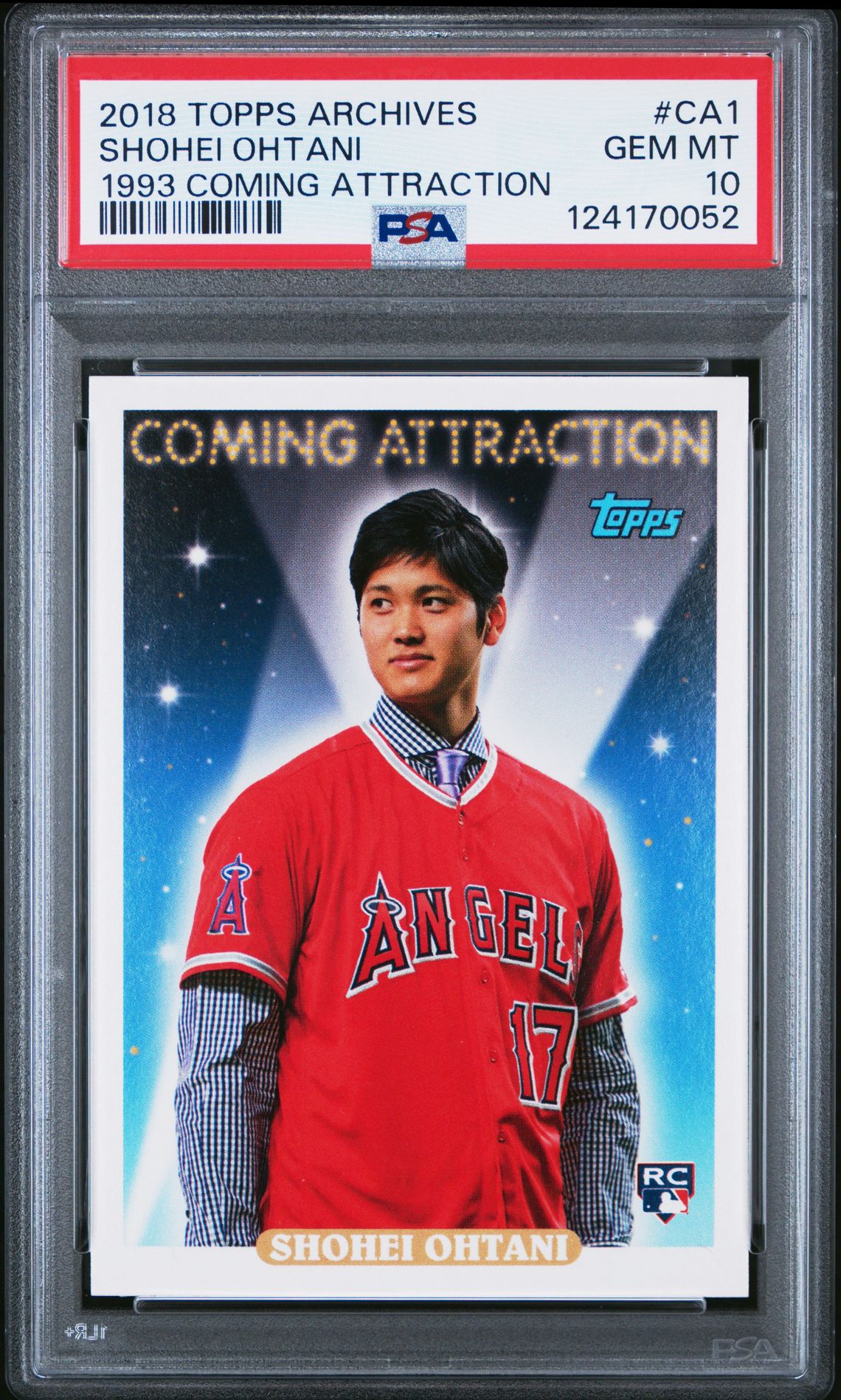 2018 Topps Archives 1993 Coming Attraction Shohei Ohtani #Ca1 (1993 Coming Attraction) Gem Mt 10 front