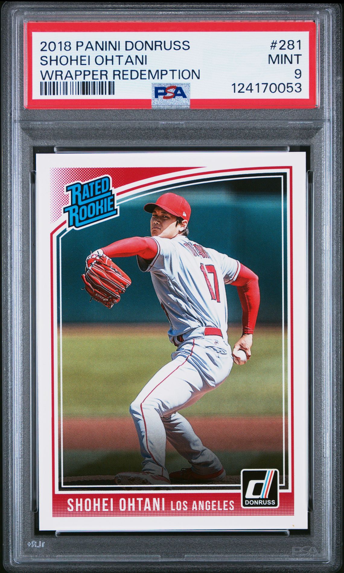 2018 Panini Donruss Shohei Ohtani #281 (Wrapper Redemption) Mint 9 front