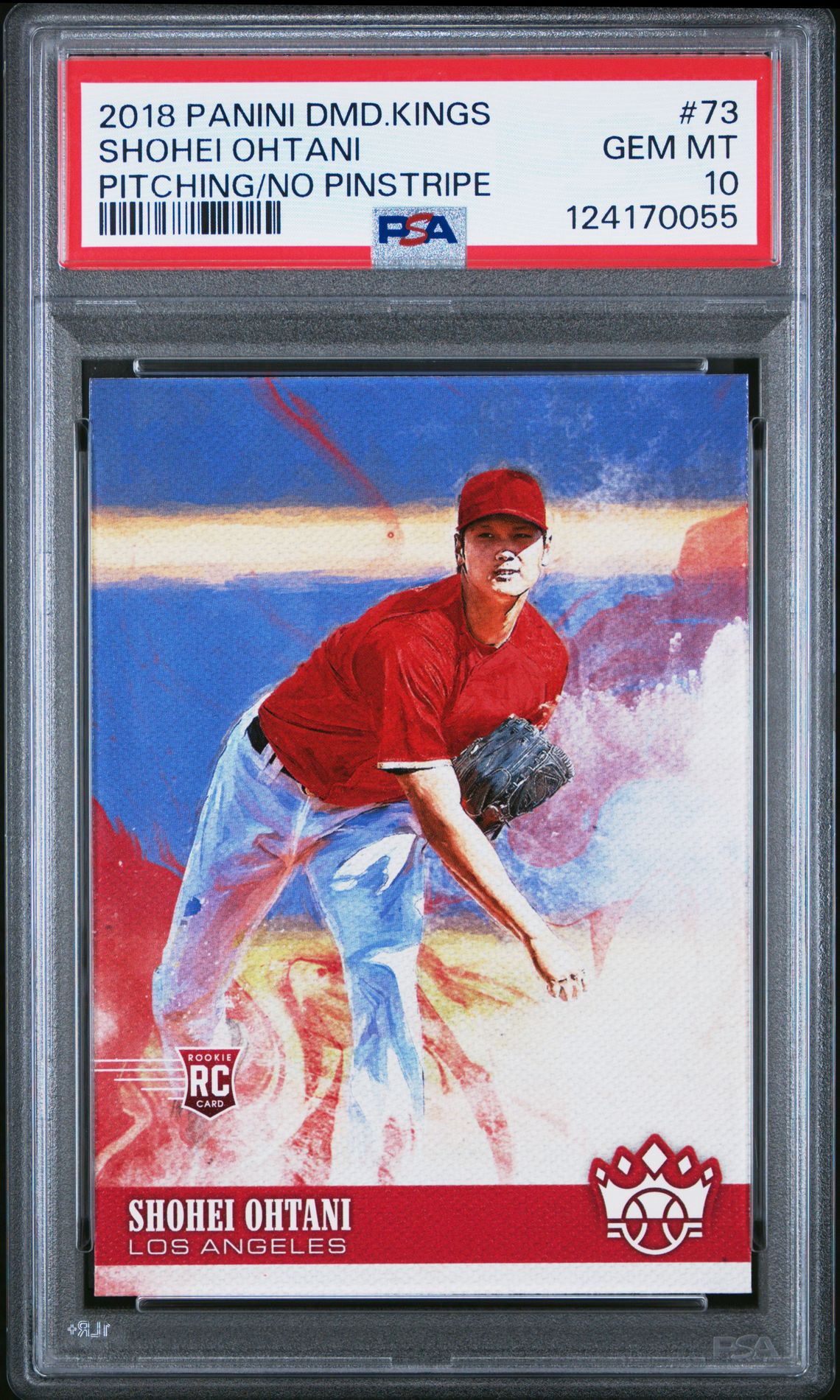 2018 Panini Diamond Kings Shohei Ohtani #73 (Pitching/No Pinstripe) Gem Mt 10 front