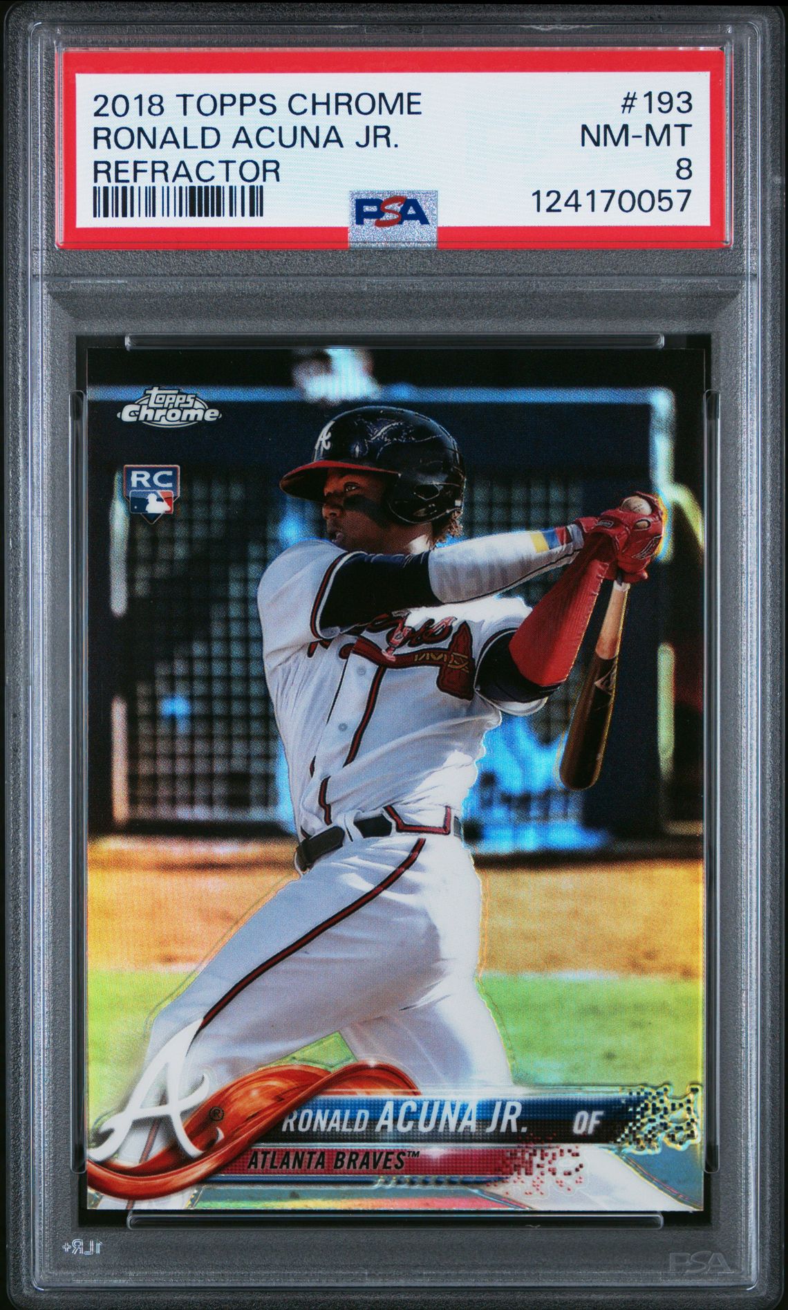 2018 Topps Chrome Ronald Acuna Jr. #193 (Refractor) Nm-Mt 8 front