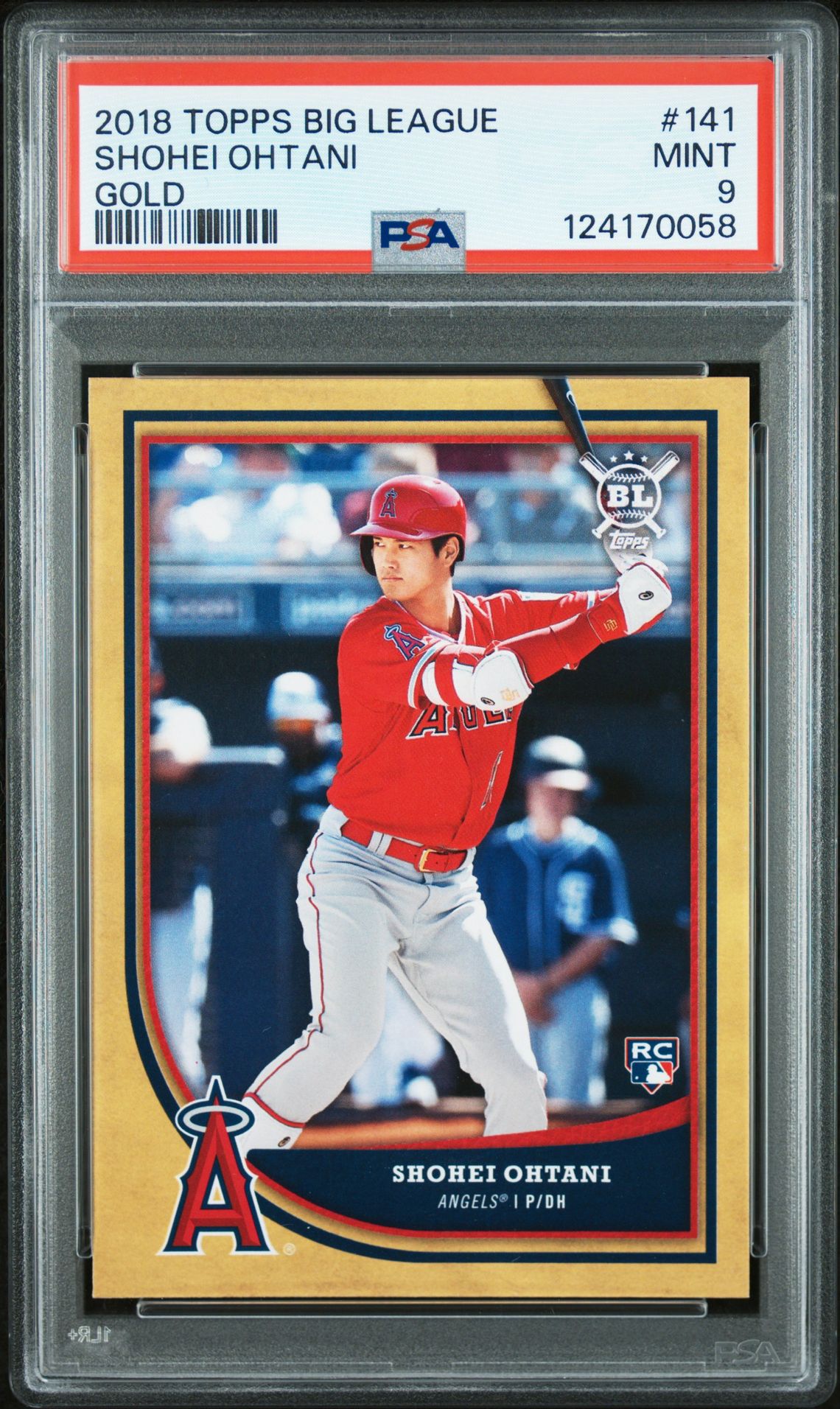 2018 Topps Big League Shohei Ohtani #141 (Gold) Mint 9 front