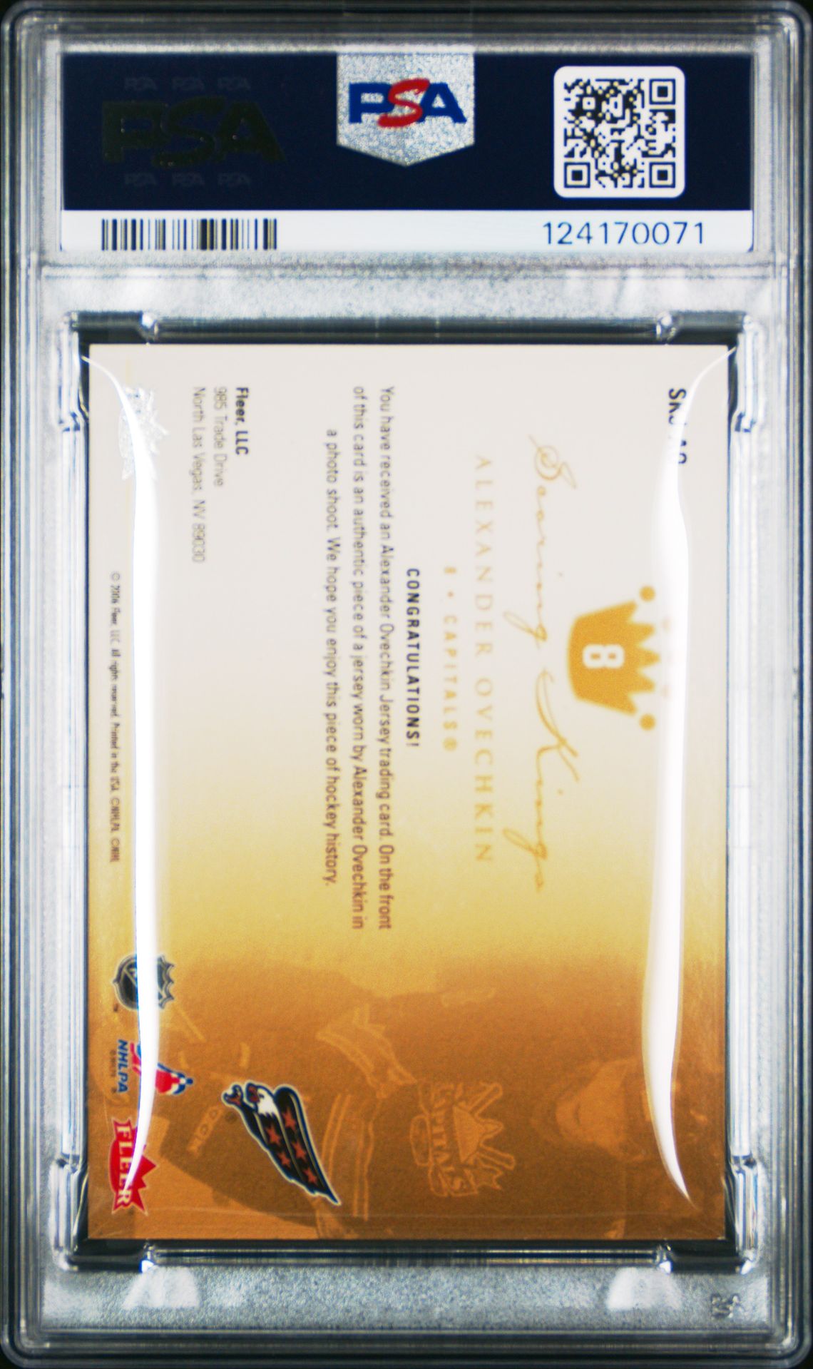 2005 Ultra Scoring Kings Jersey Alexander Ovechkin #Skjao (Scoring Kings-Jersey) Nm-Mt 8 back