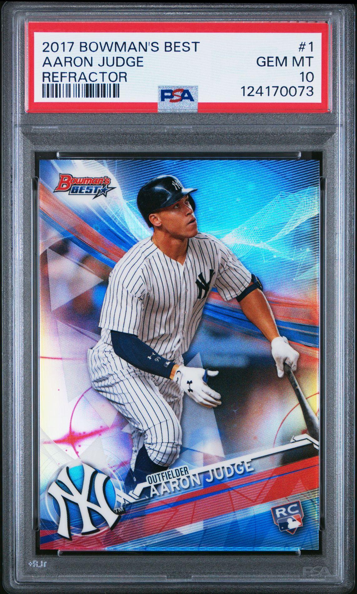 2017 Bowman's Best Aaron Judge #1 (Refractor) Gem Mt 10 front