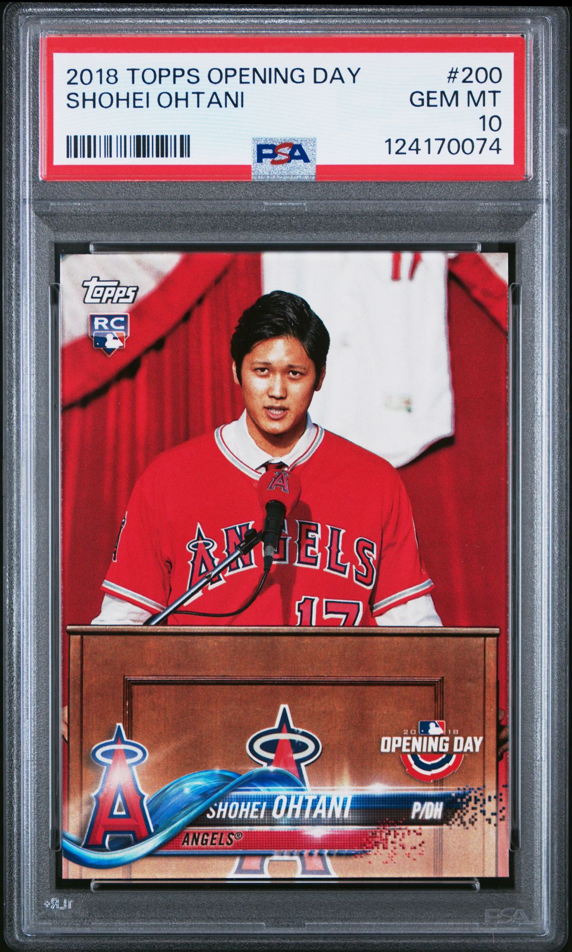 2018 Topps Opening Day Shohei Ohtani #200 Gem Mt 10 front