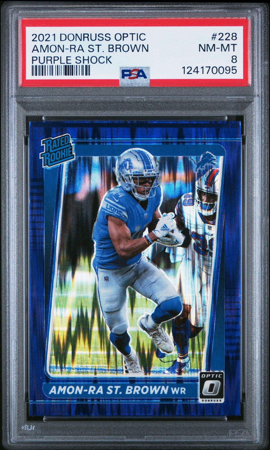 2021 Panini Donruss Optic Amon-Ra St. Brown #228 (Purple Shock) Nm-Mt 8 front