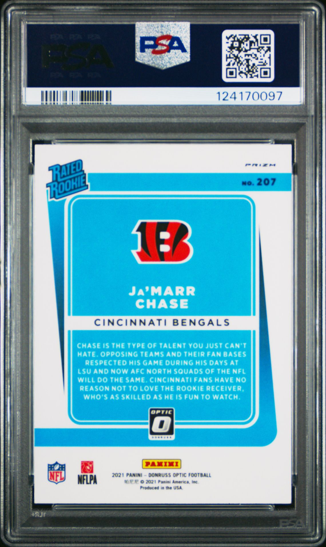 2021 Panini Donruss Optic Ja'marr Chase #207 (Purple Shock) Nm-Mt 8 back