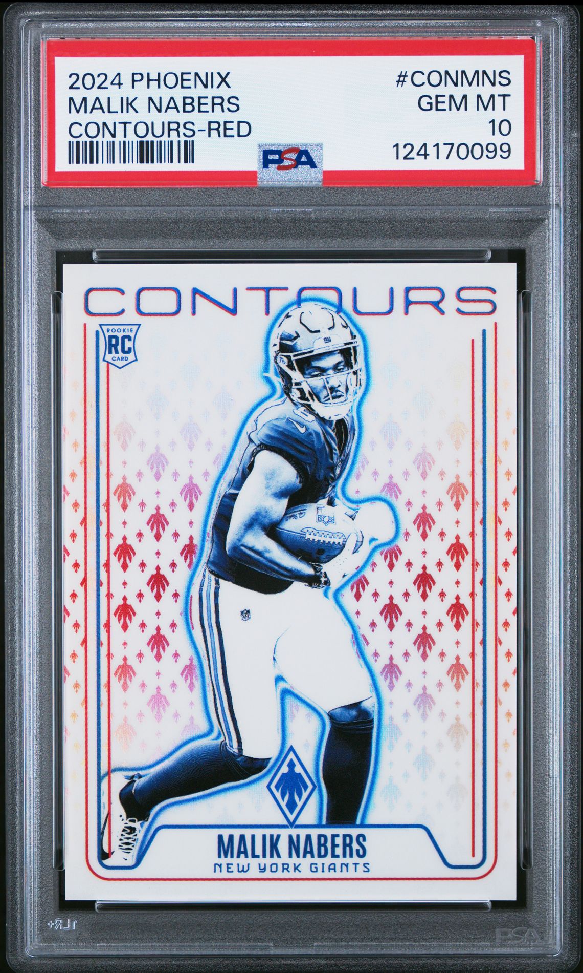2024 Panini Phoenix Contours Malik Nabers #Conmns (Contours-Red) Gem Mt 10 front