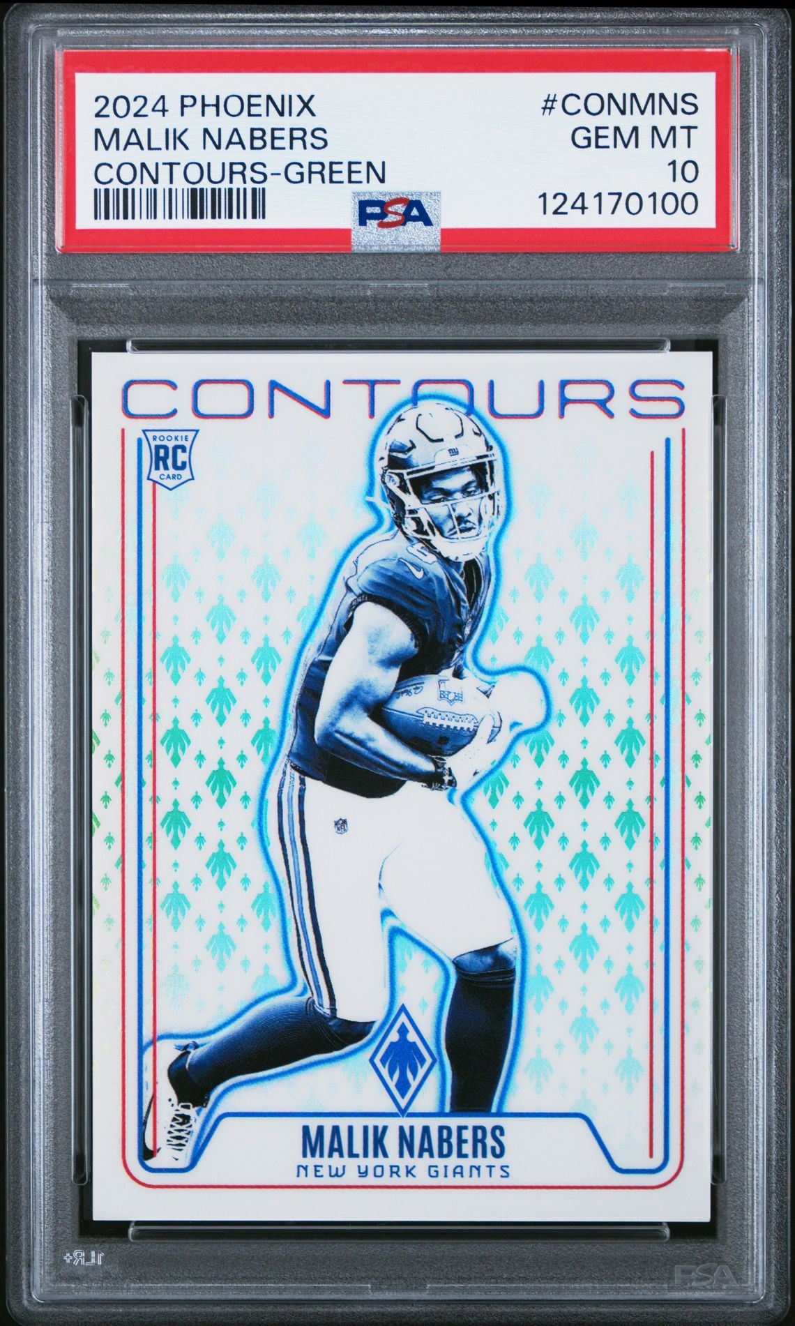 2024 Panini Phoenix Contours Malik Nabers #Conmns (Contours-Green) Gem Mt 10 front