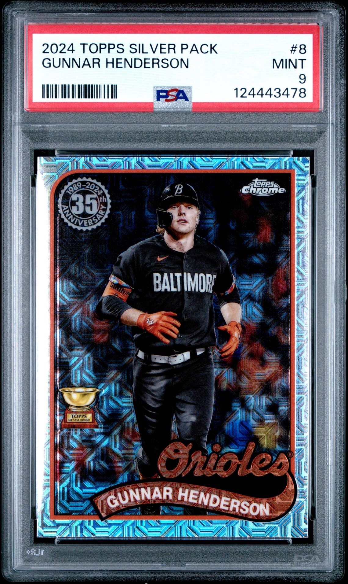 2024 Topps Silver Pack 1989 Chrome Promo Gunnar Henderson #8 Mint 9 front