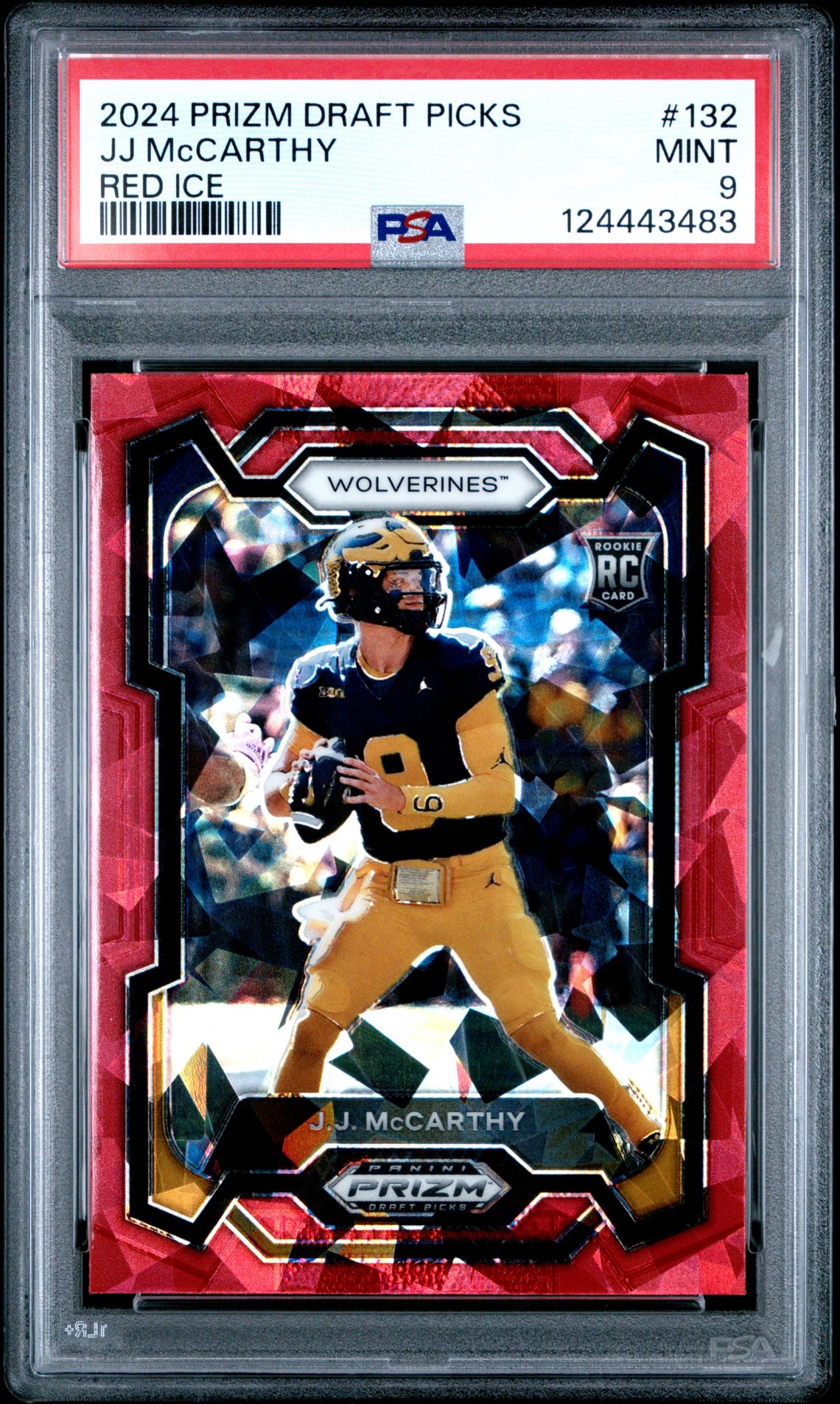 2024 Panini Prizm Draft Picks Jj Mccarthy #132 (Red Ice) Mint 9 front
