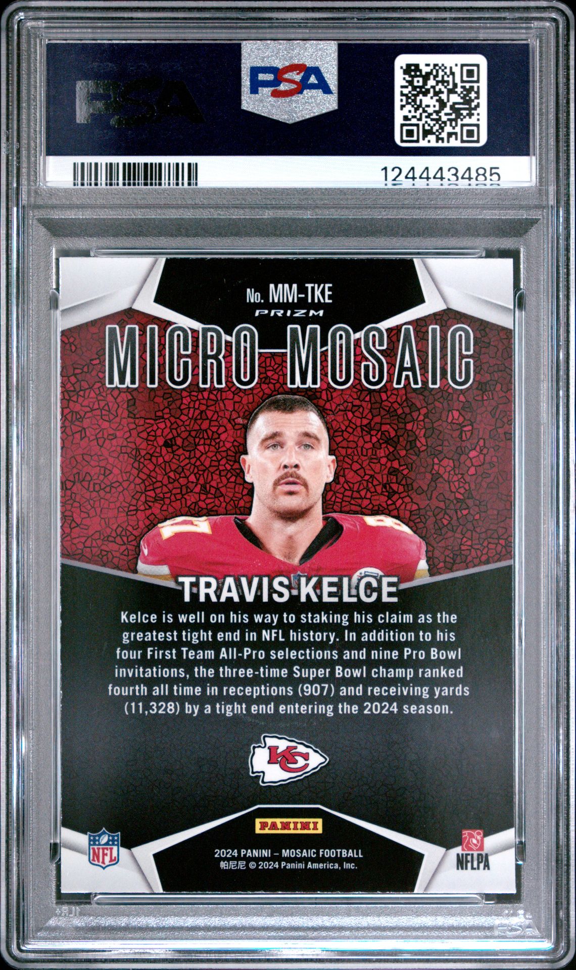 2024 Panini Mosaic Micro Mosaic Travis Kelce #Mmtke Gem Mt 10 back