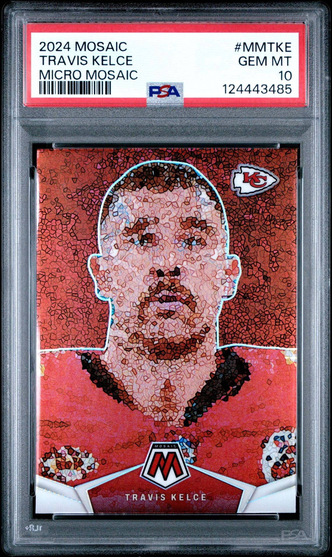 2024 Panini Mosaic Micro Mosaic Travis Kelce #Mmtke Gem Mt 10 front