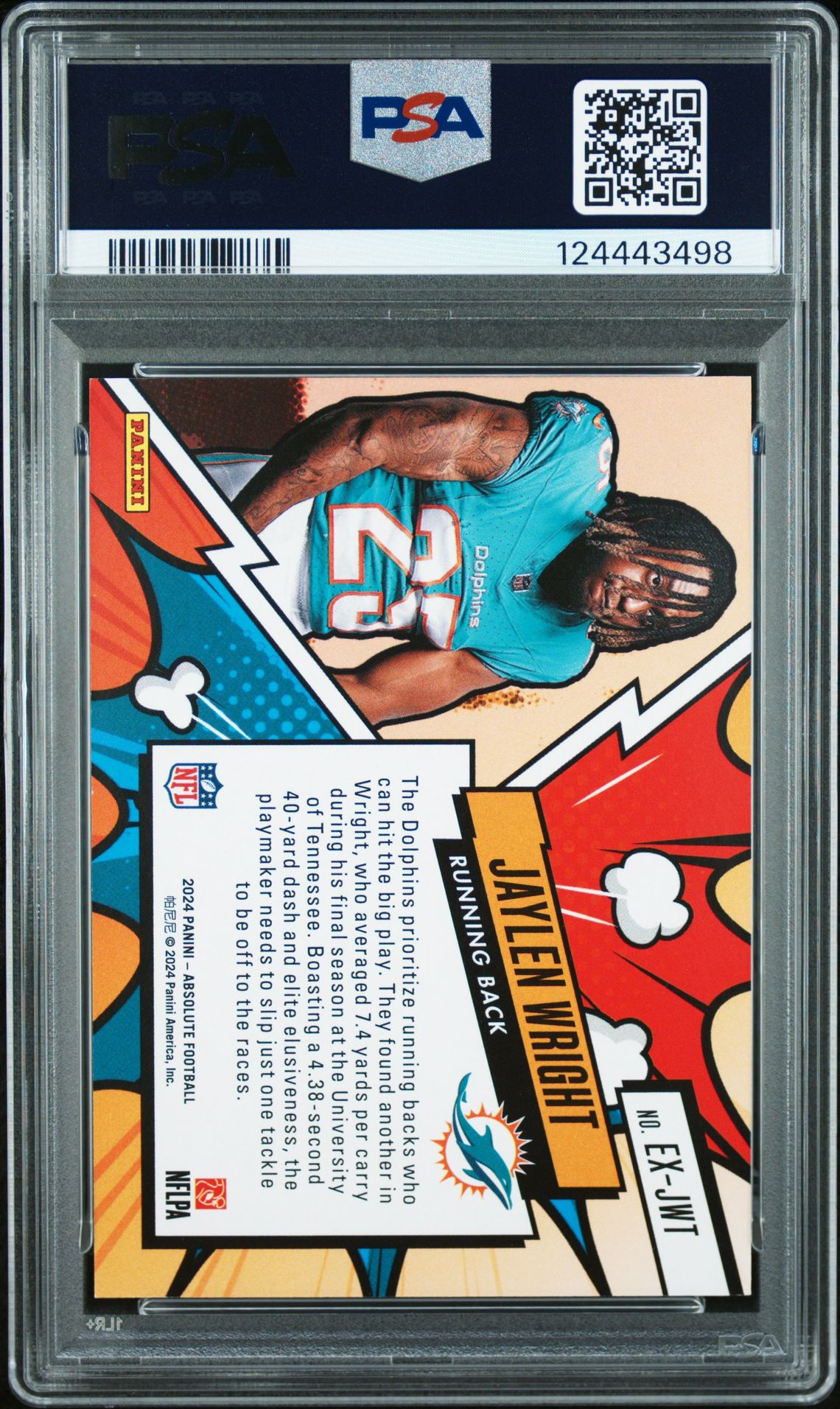 2024 Panini Absolute Explosive Jaylen Wright #Exjwt Mint 9 back