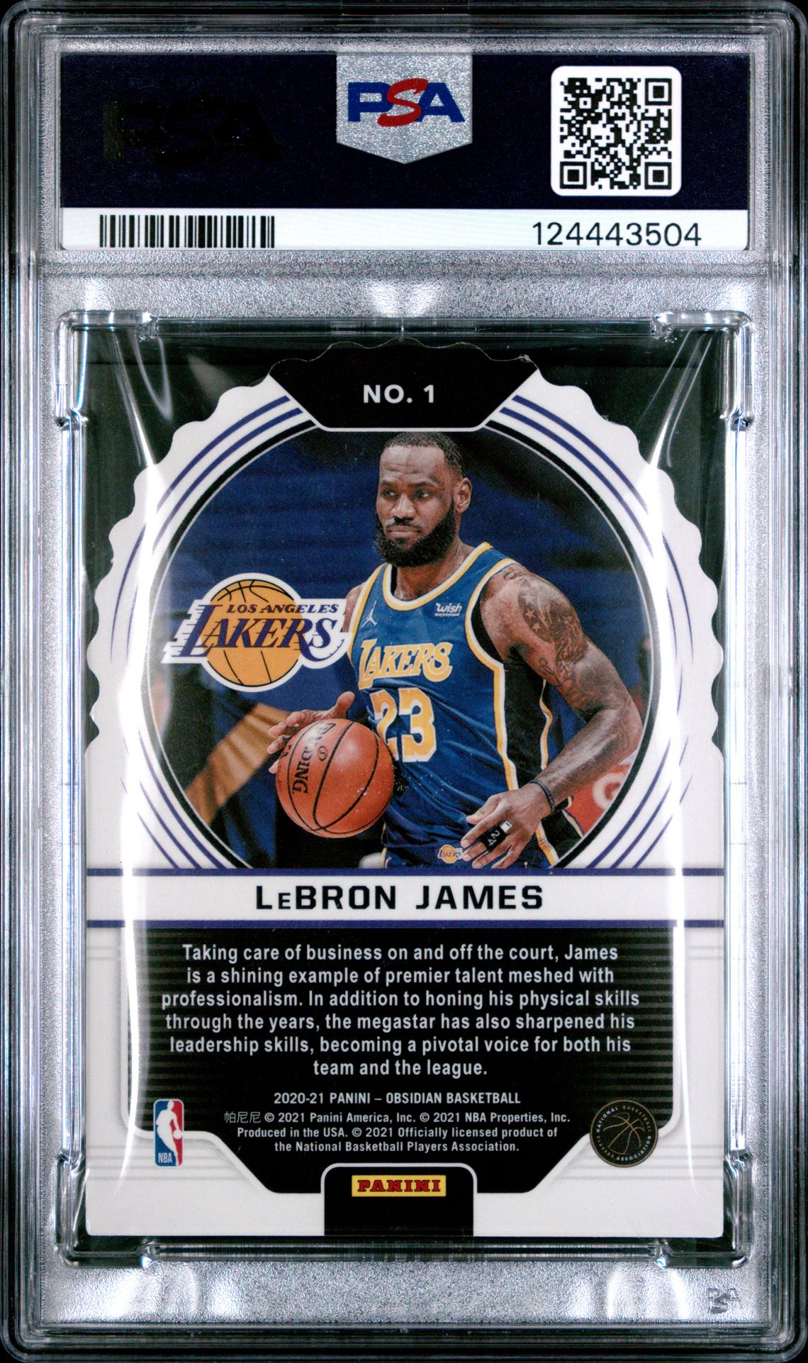 2020 Panini Obsidian Supernova Lebron James #1 (Spernv-E/E Yellow Flood) Mint 9 back