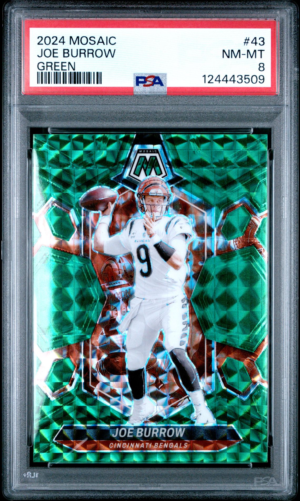 2024 Panini Mosaic Joe Burrow #43 (Green) Nm-Mt 8 front