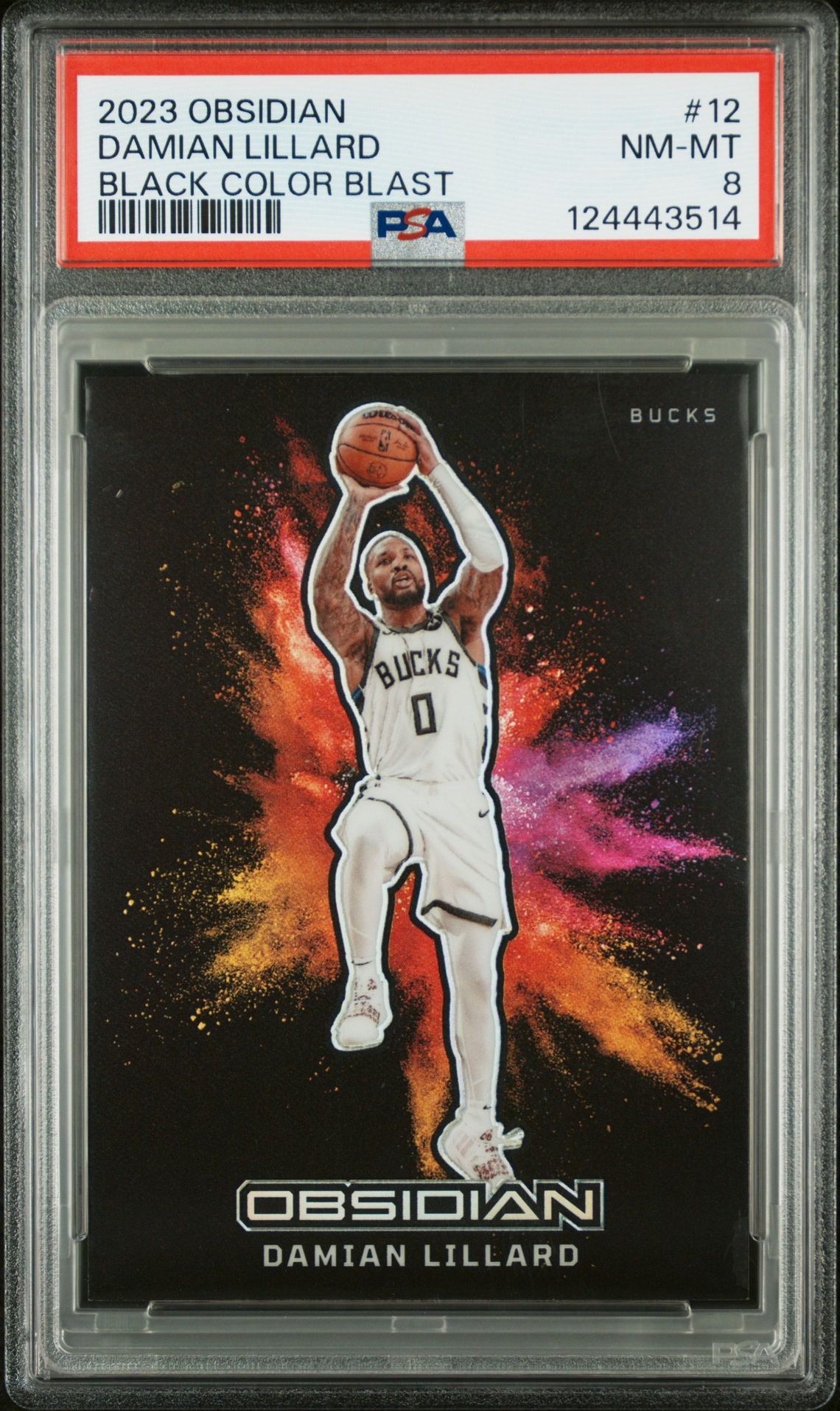 2023 Panini Obsidian Black Color Blast Damian Lillard #12 Nm-Mt 8 front