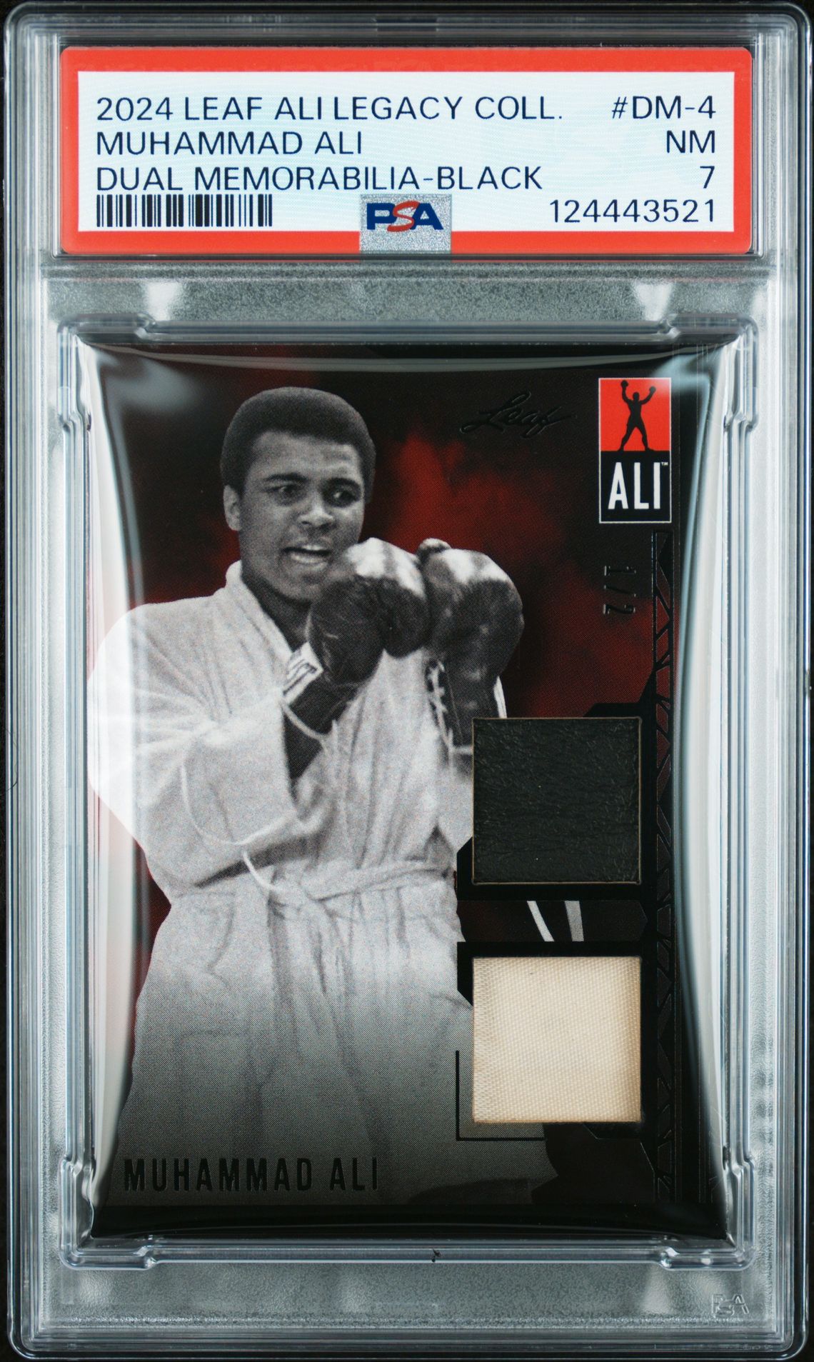 2024 Leaf Muhammad Ali Legacy Collection Dual Memorabilia Muhammad Ali #Dm-4 (Dual Memorabilia-Black) Nm 7 front