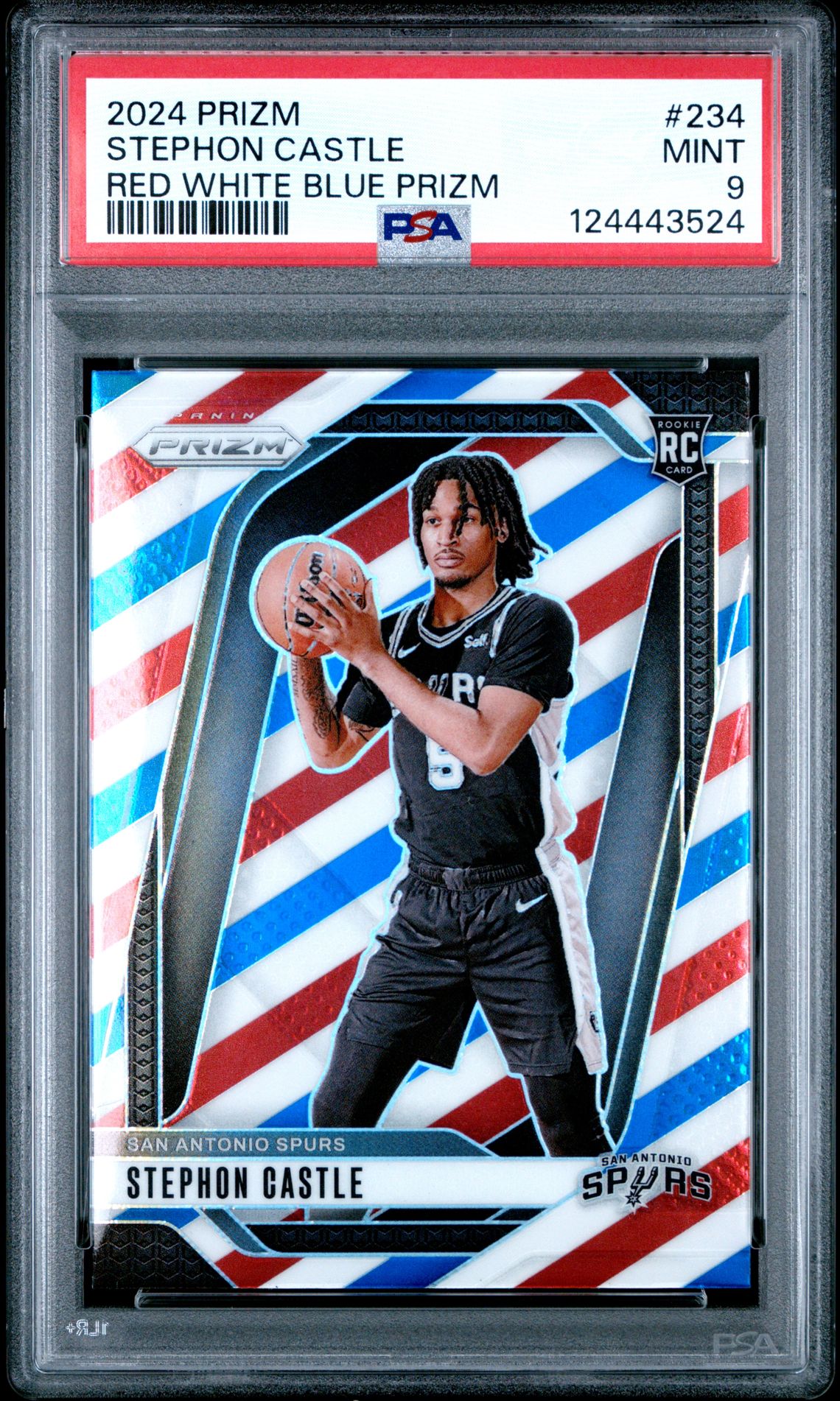 2024 Panini Prizm Stephon Castle #234 (Red White Blue Prizm) Mint 9 front
