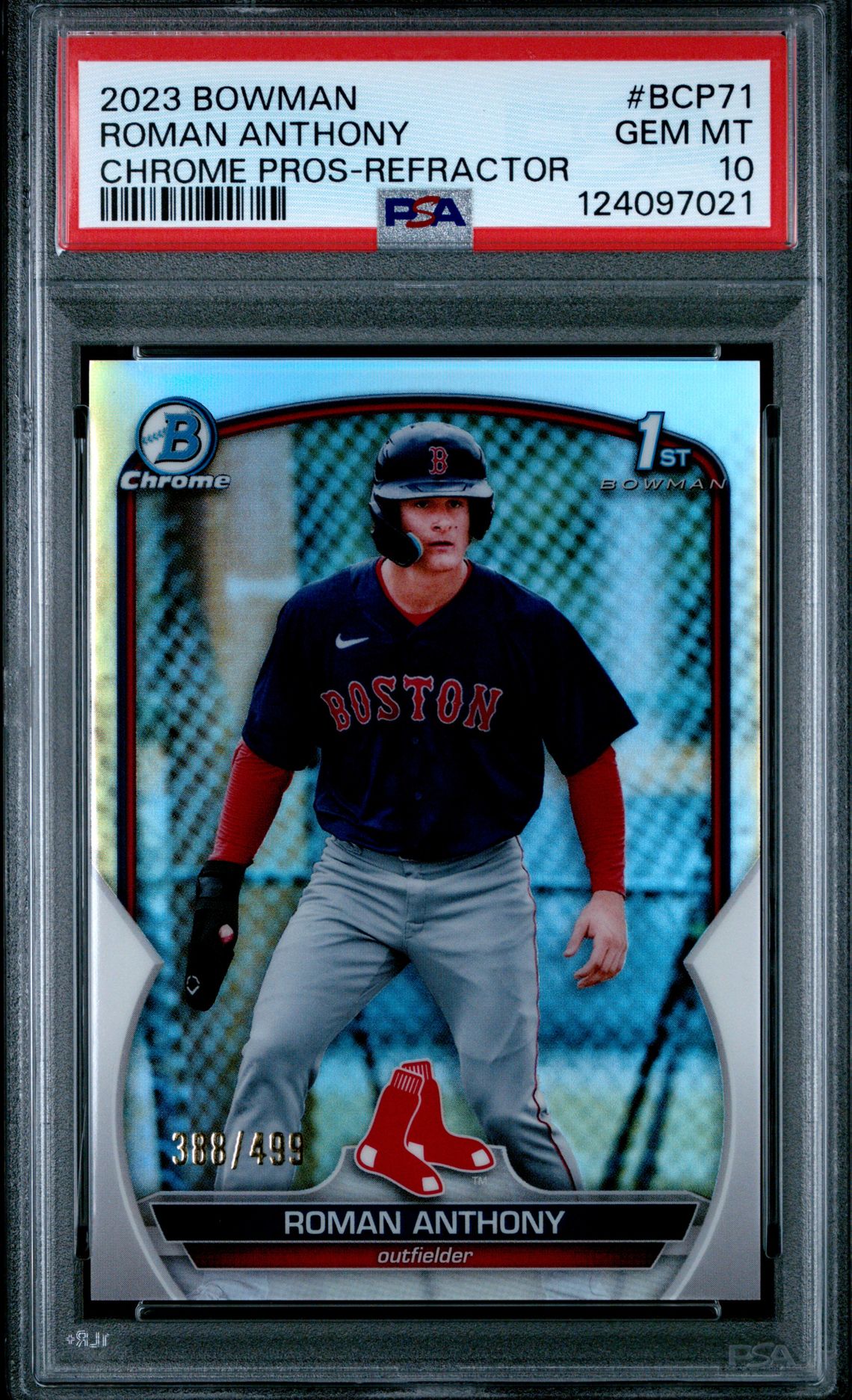 2023 Bowman Chrome Prospects Roman Anthony #Bcp71 (Chrome Pros-Refractor) Gem Mt 10 front