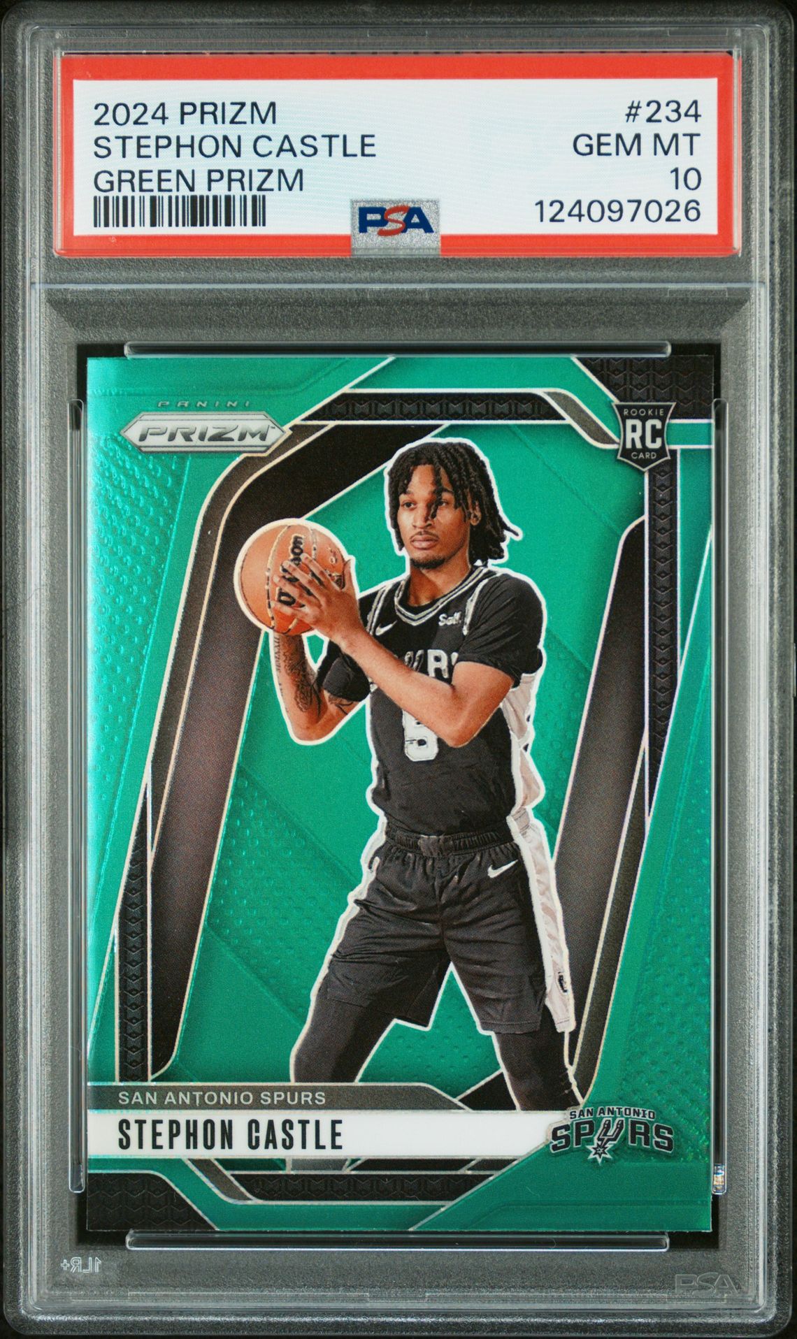 2024 Panini Prizm Stephon Castle #234 (Green Prizm) Gem Mt 10 front