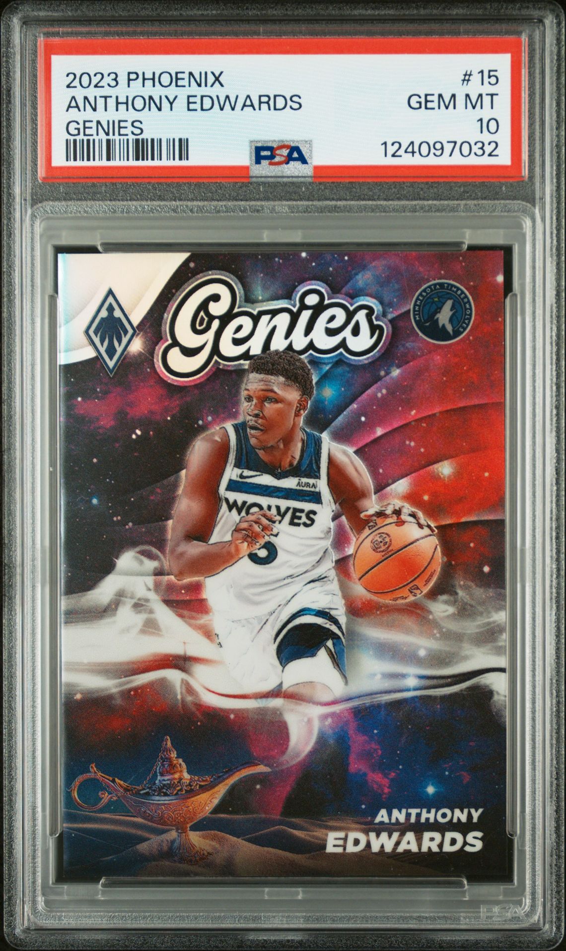 2023 Panini Phoenix Genies Anthony Edwards #15 Gem Mt 10 front