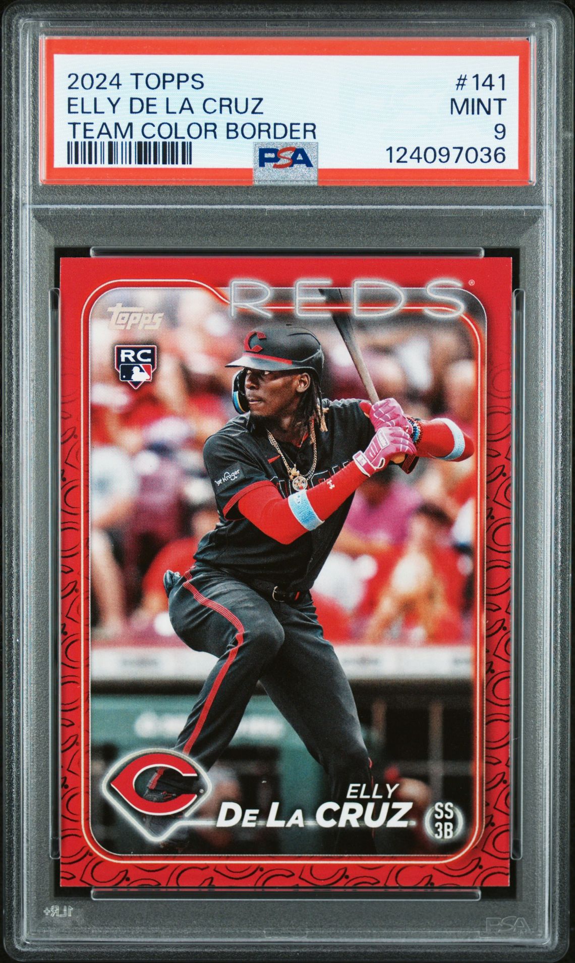 2024 Topps Elly De La Cruz #141 (Team Color Border) Mint 9 front