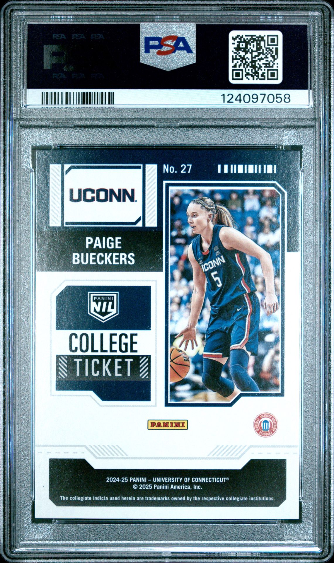 2024 Panini Nil Uconn Paige Bueckers #27 (Swirl) Gem Mt 10 back