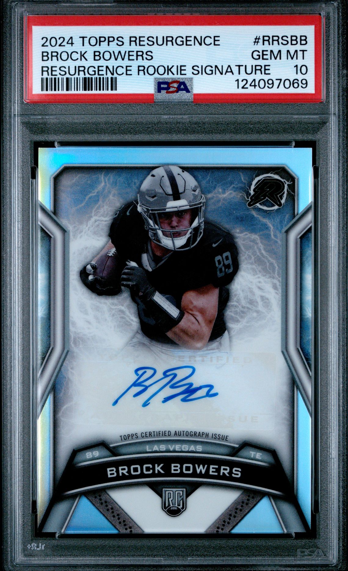 2024 Topps Resurgence Resurgence Rookie Signatures Brock Bowers #Rrsbb (Resurgence Rookie Signature) Gem Mt 10 front