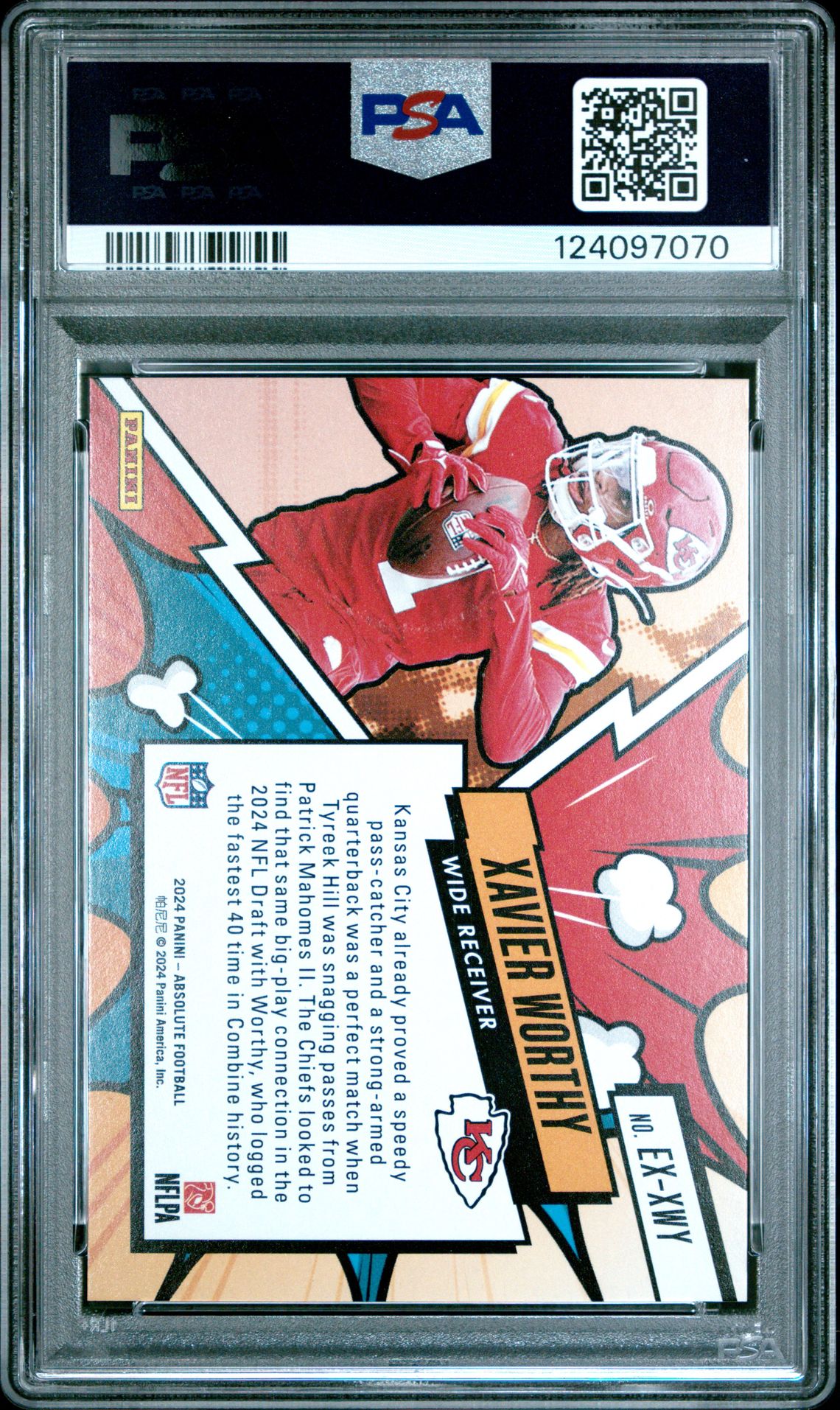 2024 Panini Absolute Explosive Xavier Worthy #Exxwy Gem Mt 10 back