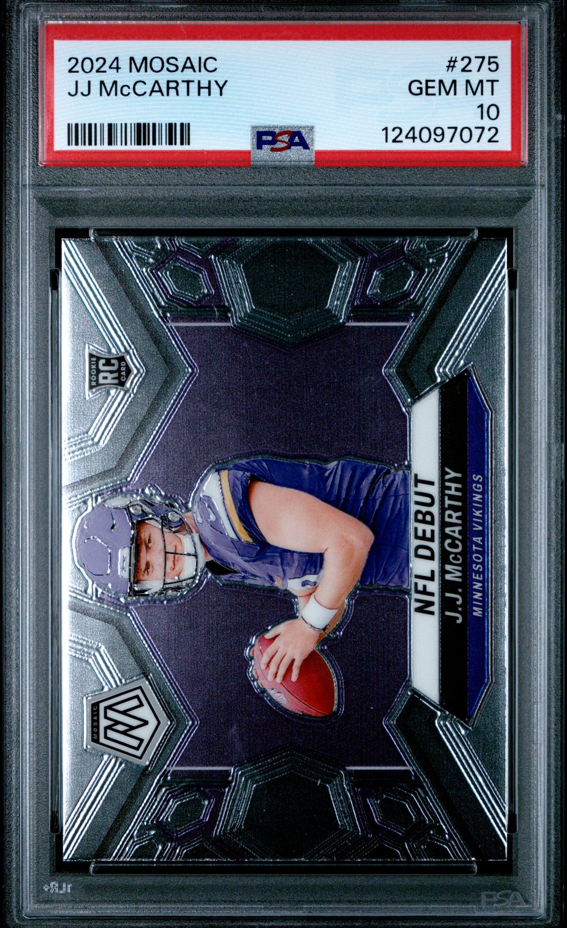 2024 Panini Mosaic Jj Mccarthy #275 Gem Mt 10 front
