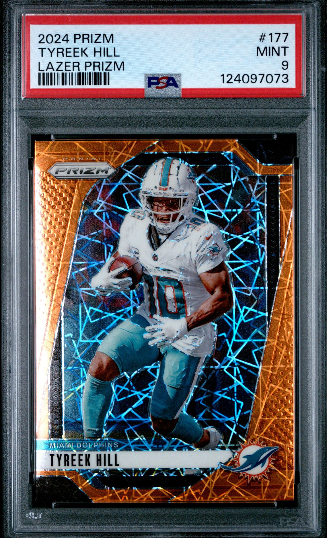 2024 Panini Prizm Tyreek Hill #177 (Lazer Prizm) Mint 9 front